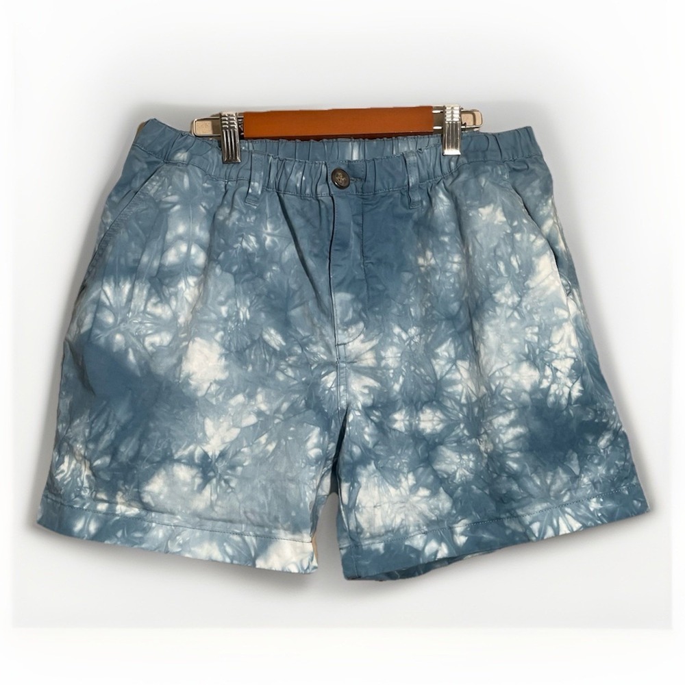 Chubbies Shorts Mens Large Tie Dye 5.5 Inseam Skys Out Thighs Out Drawstring Blu